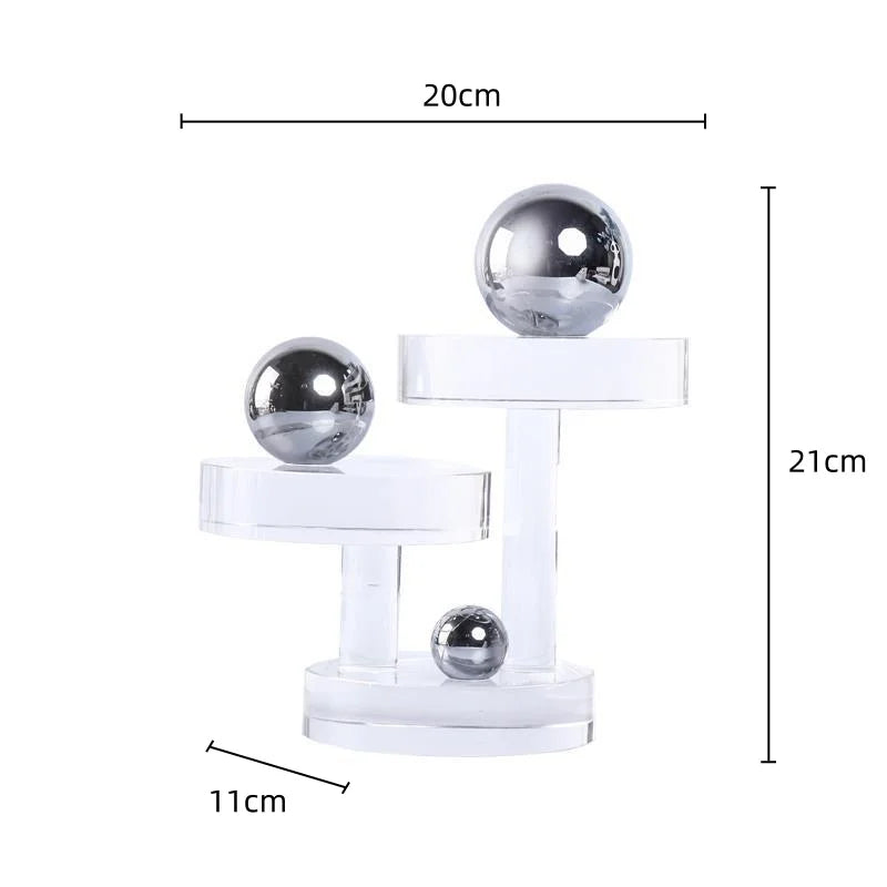 Geometric Crystal Ball Sculpture for Home Decor by Afralia™