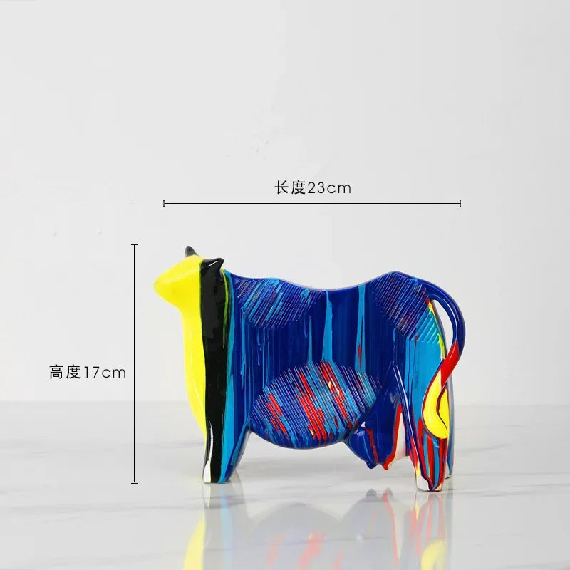 Afralia™ Animal Resin Statue Collection: Abstract Horse Cow French Bullfighting Dog Sculpture
