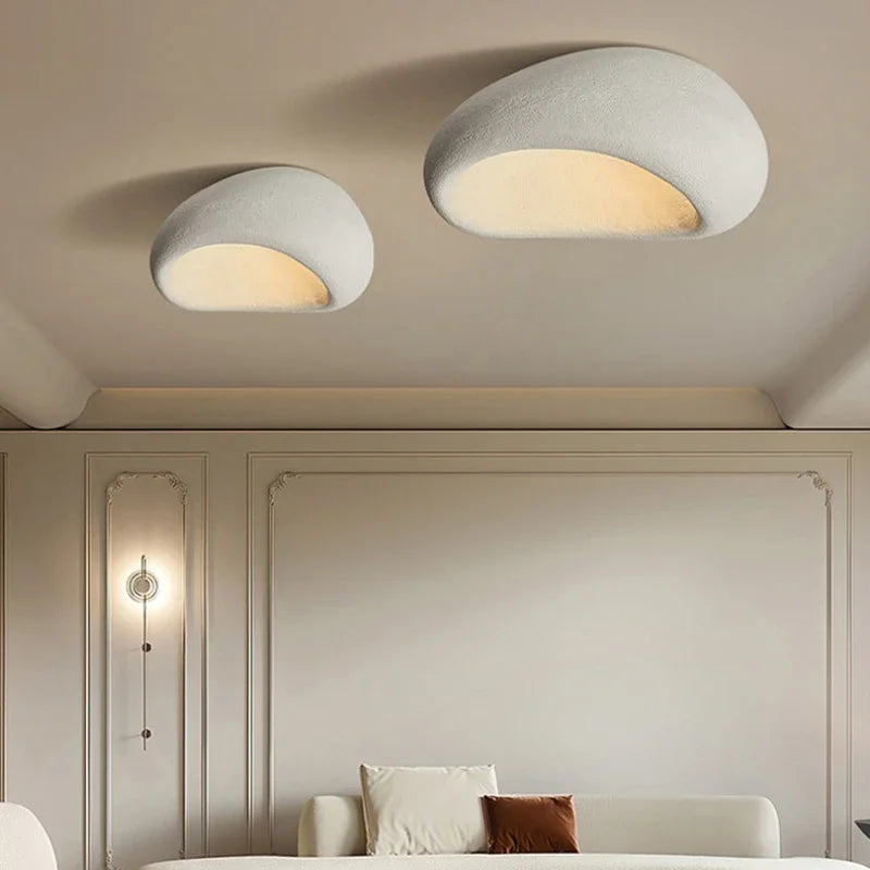 Afralia™ Minimalist Nordic Wabi Sabi LED Ceiling Chandelier for Japan Style Bedroom Lighting