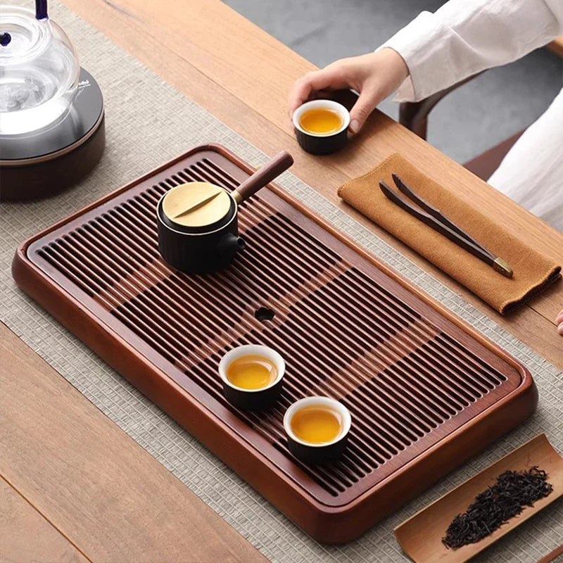 Afralia™ Bamboo Tea Tray Dual Purpose Kung Fu Tea Set Water Storage Tea Board