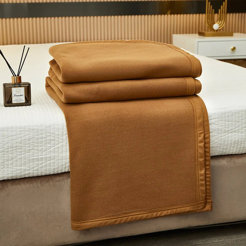 Afralia™ Velvet Camel Blanket: Soft Cozy Queen Bedspread for All Seasons
