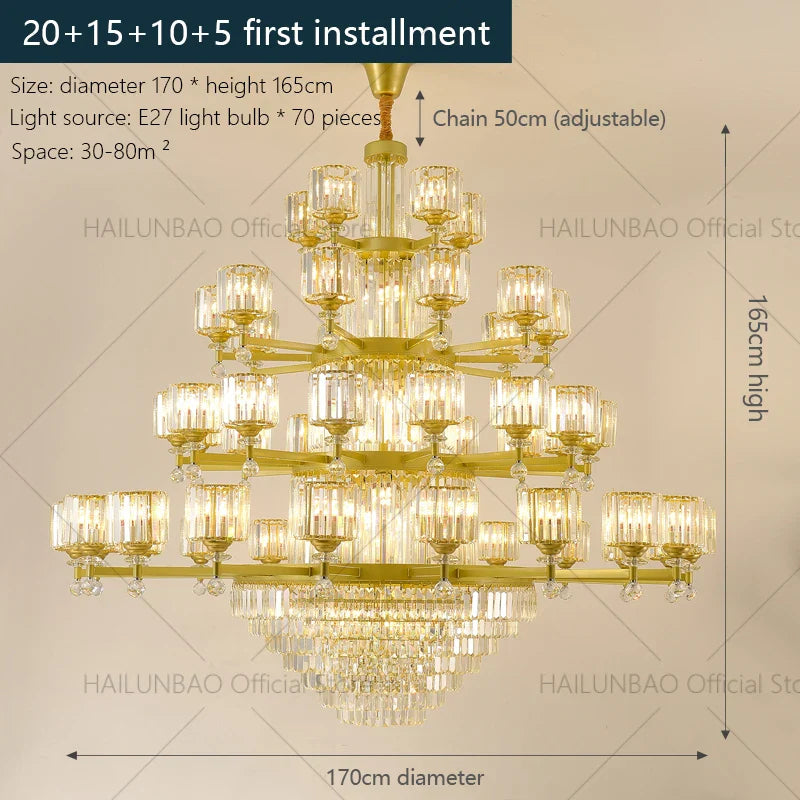 Afralia™ Crystal Chandelier: Elegant Retro Lighting for Living Room, Bedroom, and Dining Area