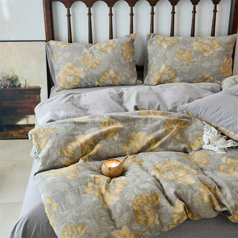 Afralia™ Cotton Jacquard Bedding Sets Vintage Quilt Set for All Seasons