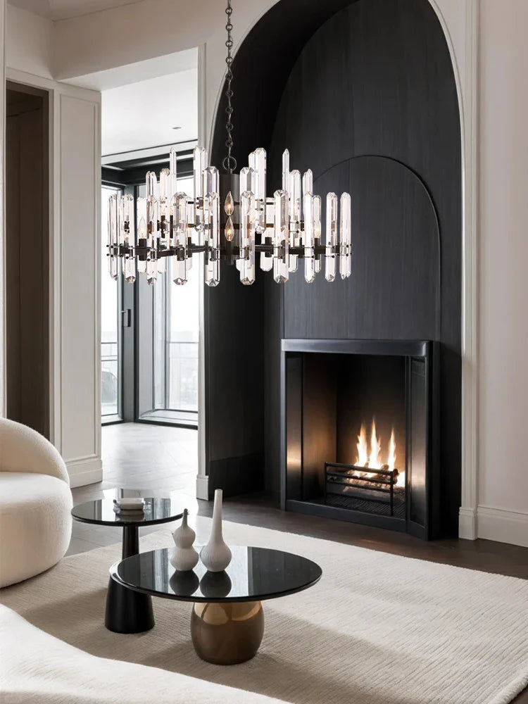 Afralia™ Retro E14 LED Crystal Chandelier for Dining Room