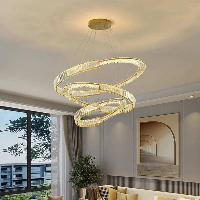 Afralia™ Crystal LED Pendant Chandelier for Home Decor & Hospitality