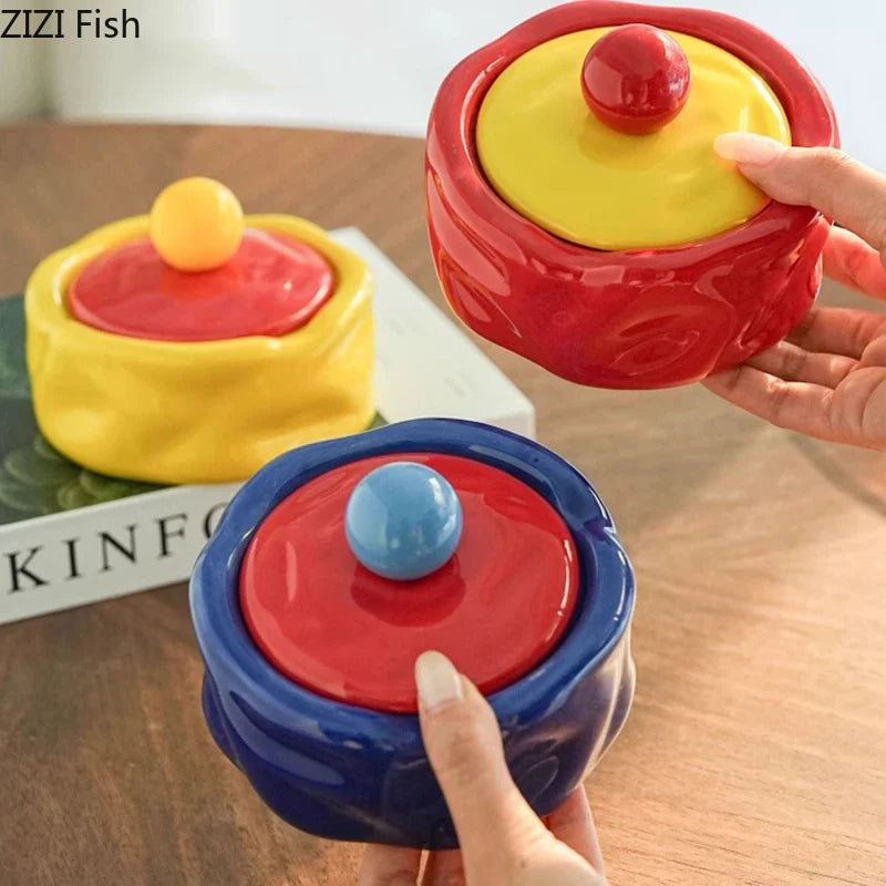 Afralia™ Ceramic Irregular Shape Ashtray for Smoking - Colorful Table Accessories