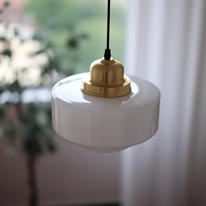 Afralia™ White Glass LED Pendant Lamp - Modern Nordic Hanging Light