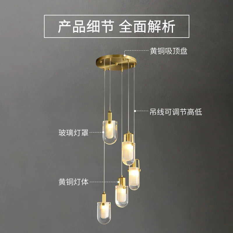 Afralia™ Crystal Luxury Stair Chandelier Modern Rotating Creative Designer Loft Penthouse