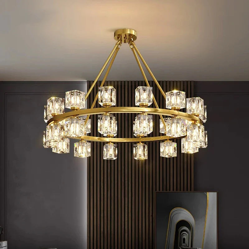 Afralia™ Crystal Chandelier for Living and Dining Room Lighting