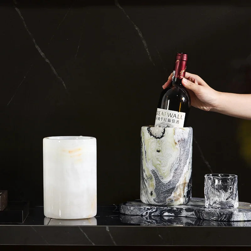 Afralia™ Marble Wine Chiller Bucket: Luxury Insulated Champagne Beer Ice Bucket