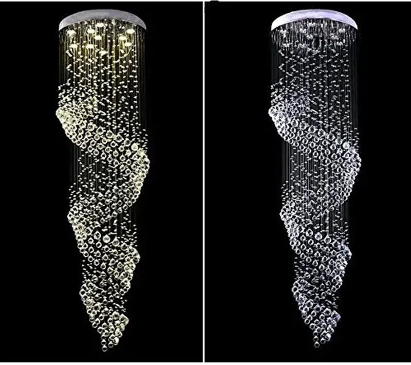 Afralia™ Spiral Interior Design Luxury Corridor LED Crystal Chandelier