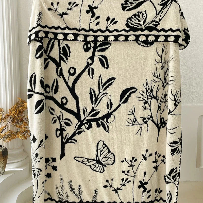 Afralia™ Milk Velvet Blanket: Double-Sided Printed Luxury Sofa Cover for All Seasons