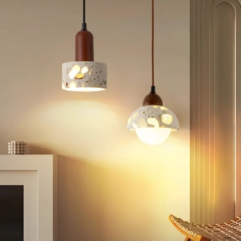 Afralia™ Wabi Sabi Terrazzo LED Pendant Light for Home Design