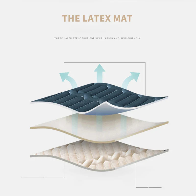 Afralia™ Cooling Latex Bed Mat | Summer Cool Feel | Thicker & Foldable Queen Mat