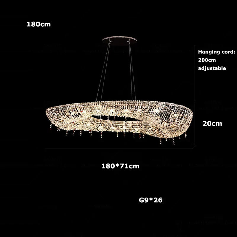 Afralia™ Luxury Crystal Chandelier: Modern LED Ceiling Light Fixture for Duplex Villa, Dimmable