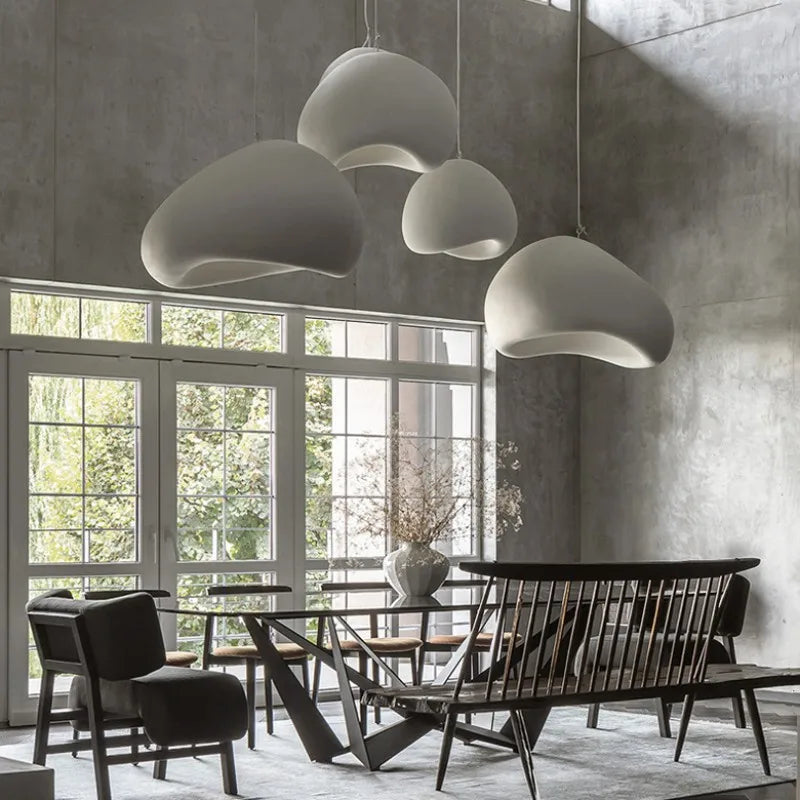 Afralia™ White Round Pendant Lights Nordic Style for Living Room, Bedroom, Kitchen, Dining Room