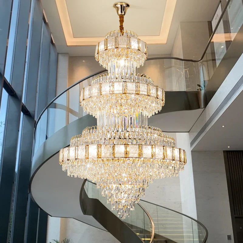 Afralia™ Crystal Chandelier: Modern European Loft Duplex Villa Staircase Lighting