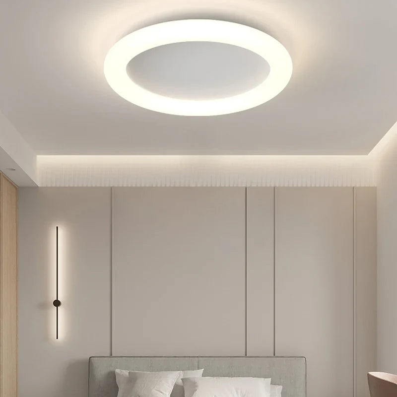 Afralia™ Nordic Metal Smart LED Dimmable Ceiling Light for Bedroom