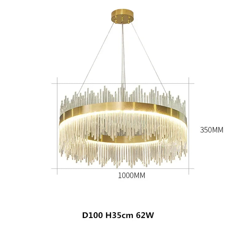 Afralia™ Modern Luxury Glass LED Pendant Light Chandelier