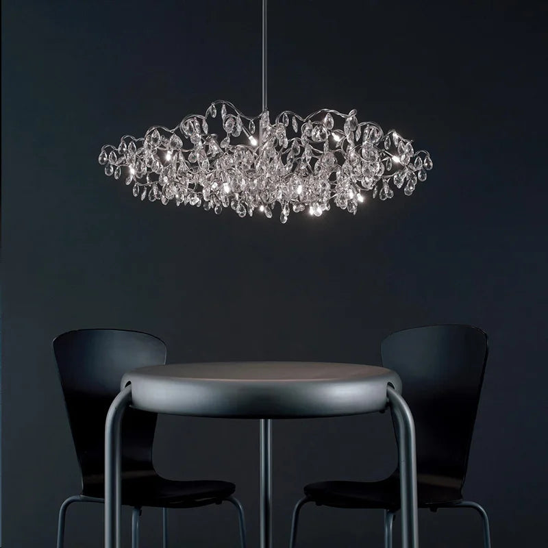 Afralia™ Luxury LED Crystal Chandelier: Post-Modern Stainless Steel Lighting