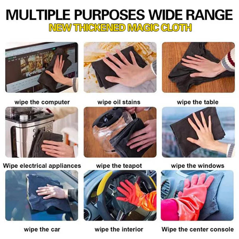 Afralia™ Microfiber Cleaning Cloth Set 5Pcs for Kitchen Bathroom Car