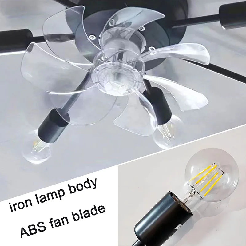 Afralia™ Industrial Ceiling Fan with Remote Control & LED Lights