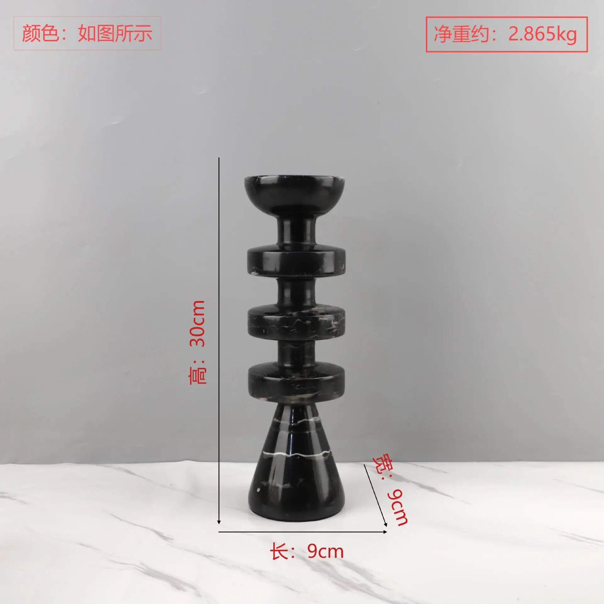 Afralia™ Black Marble Candle Holder, Modern Yellow Stone Candle Holder