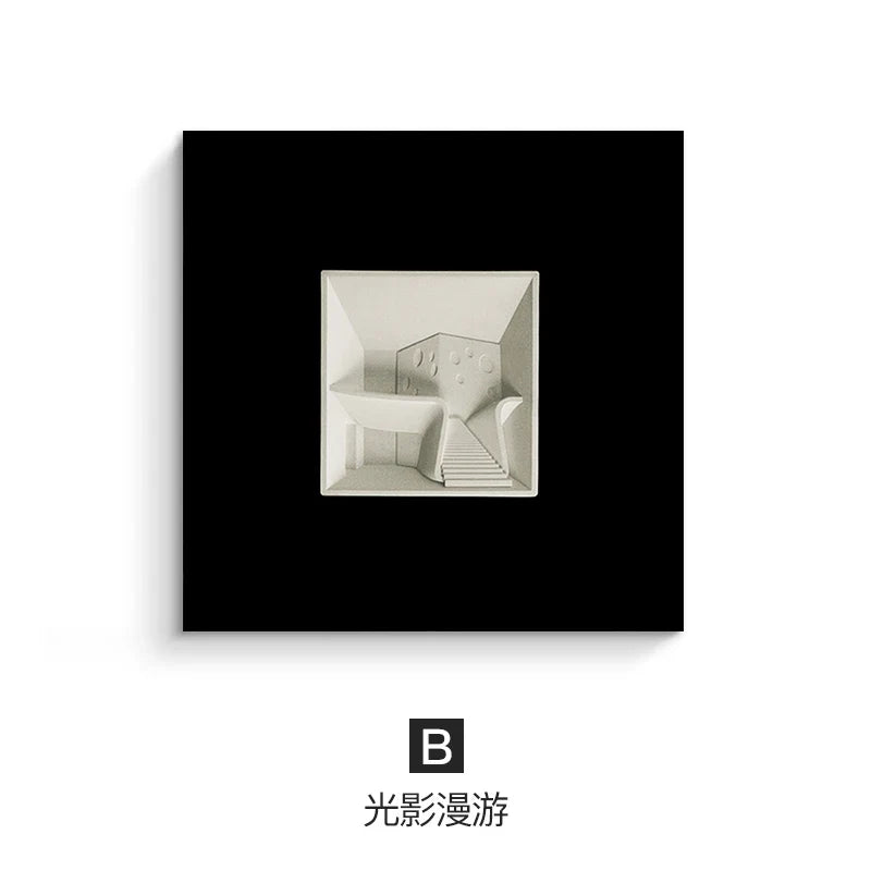 Afralia™ Abstract Geometric Wall Decoration Square Mural Room Accessories