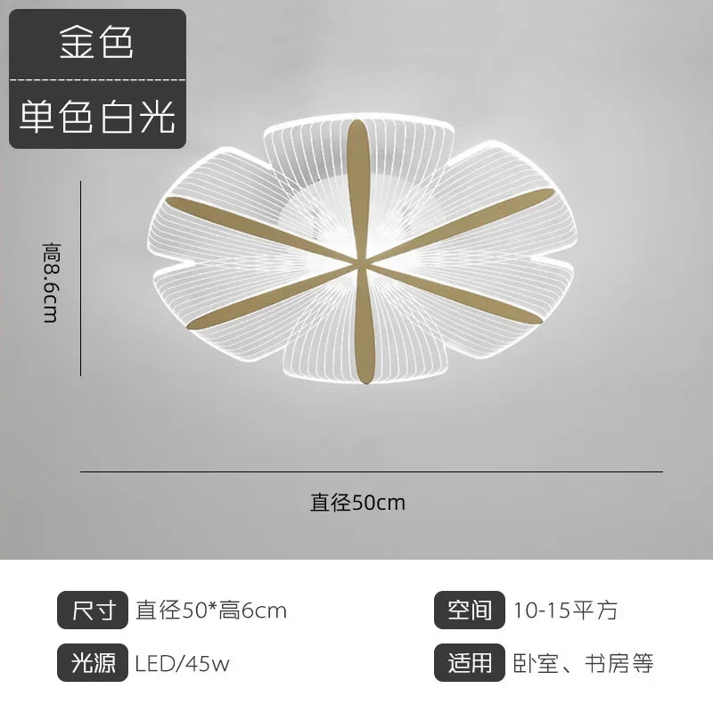 Afralia™ Petal LED Ceiling Lamp: Modern, Simple, & Creative Lighting for Bedrooms & Princess Rooms.