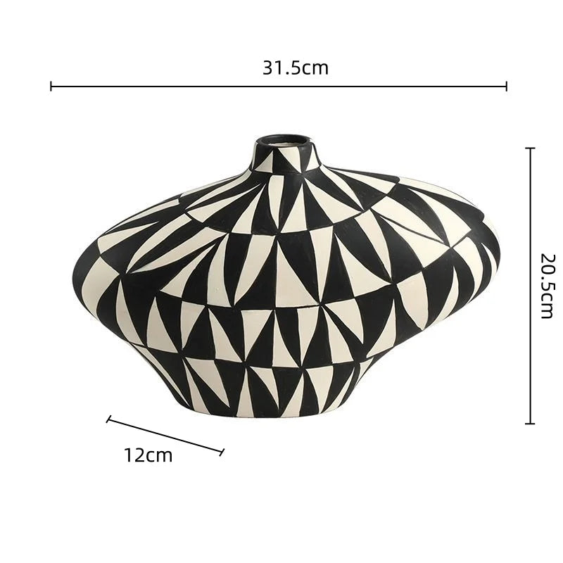 Afralia™ Geometric Diamond Ceramic Vase for Home Decoration and Flower Arrangement