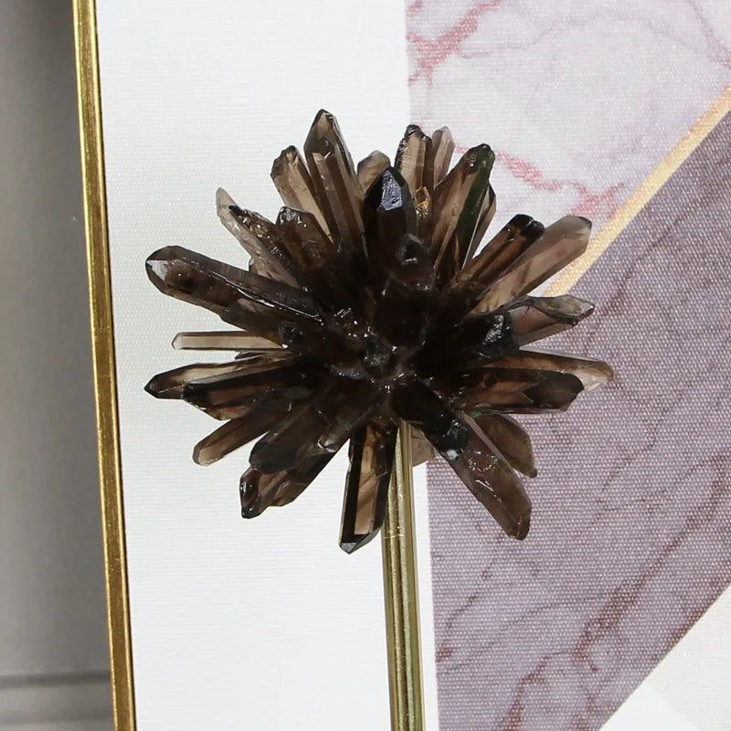 Afralia™ Crystal Handicraft Artificial Flower Metal Figurine Home Decor Accessory