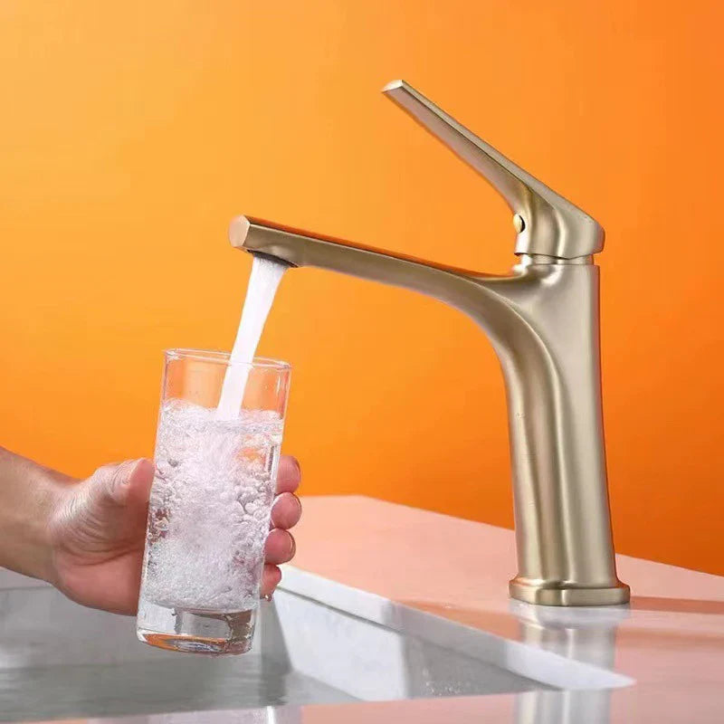 Afralia™ Gold Black Chrome Bathroom Sink Faucet, Single Lever Hot Cold Mixer Tap