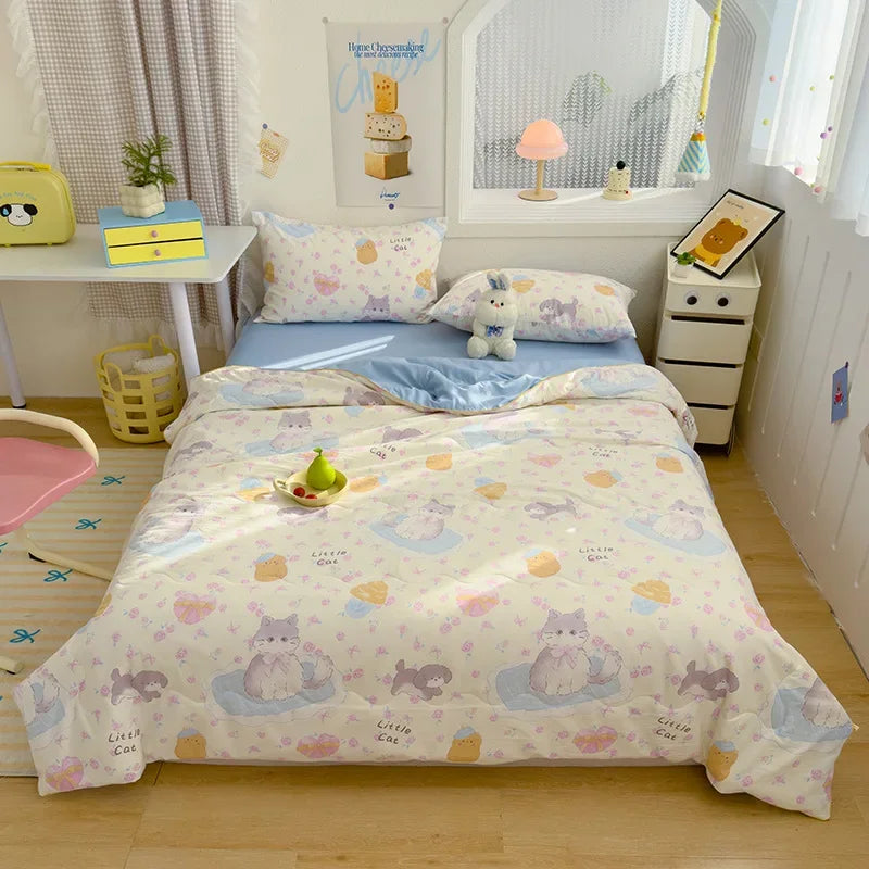 Afralia™ Printed Double Gauze Summer Quilt - Breathable & Skin-Friendly Cooling Comforter