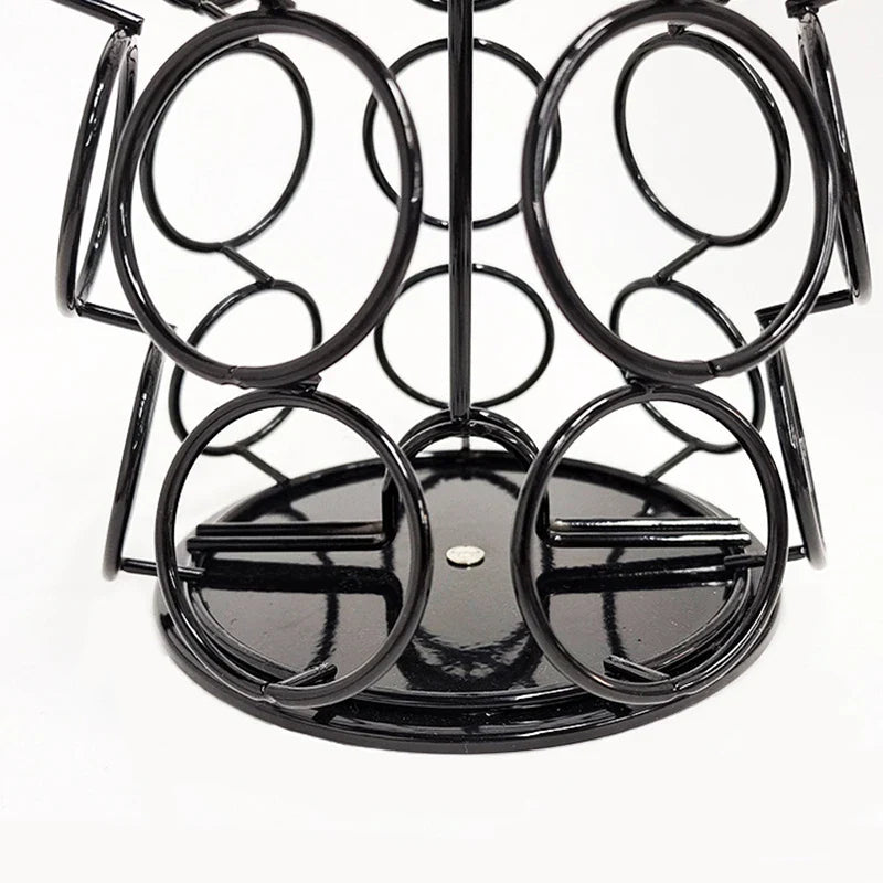 Afralia™ Dolce Gusto Capsule Rack: Rotatable Metal Pod Holder Display Shelf for 35 Capsules