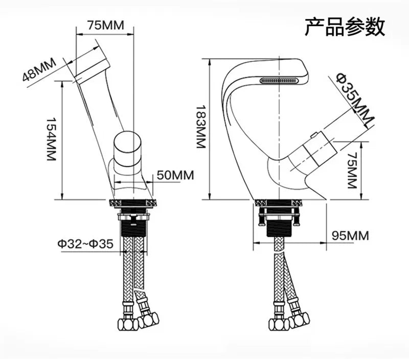 Afralia™ Gray Basin Faucet | Brass Chrome Mixer Tap | Single Handle Sink Faucet