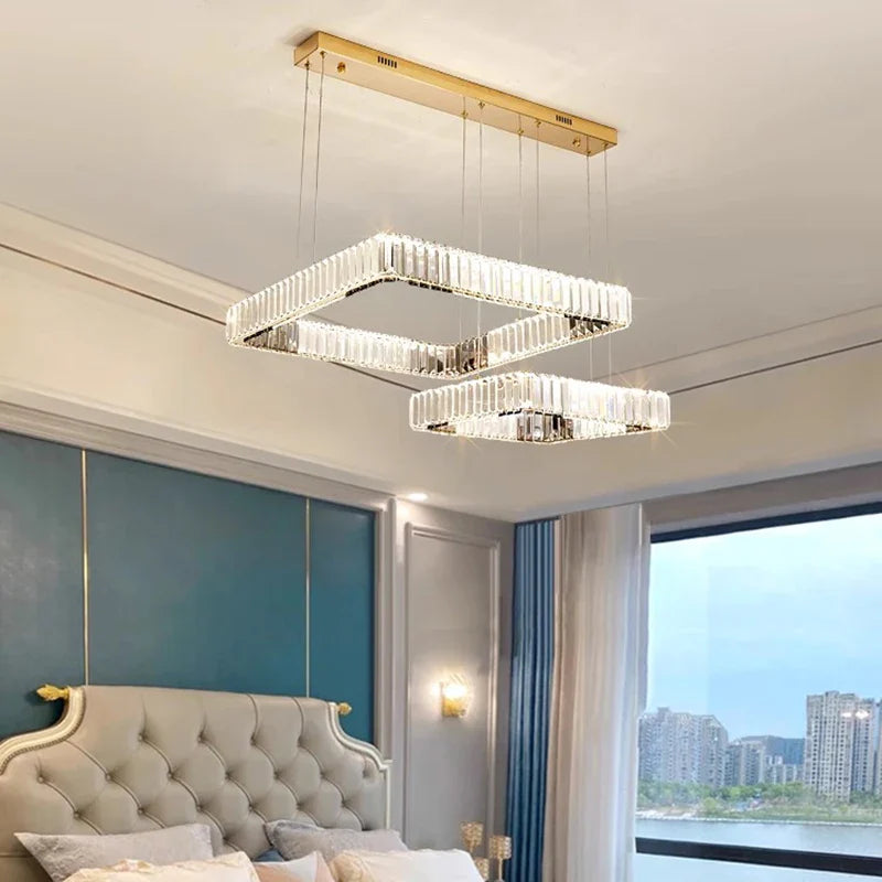 Afralia™ Modern Crystal Pendant Chandelier for Living and Dining Room Lighting