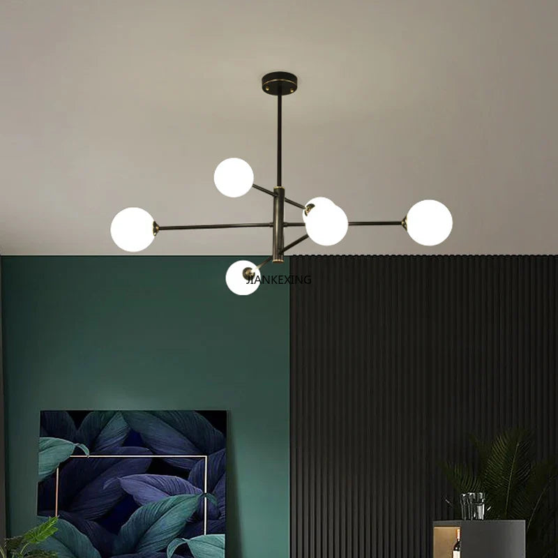 Afralia™ Glass Ceiling Chandelier for Bedroom Dining Living Room Decor