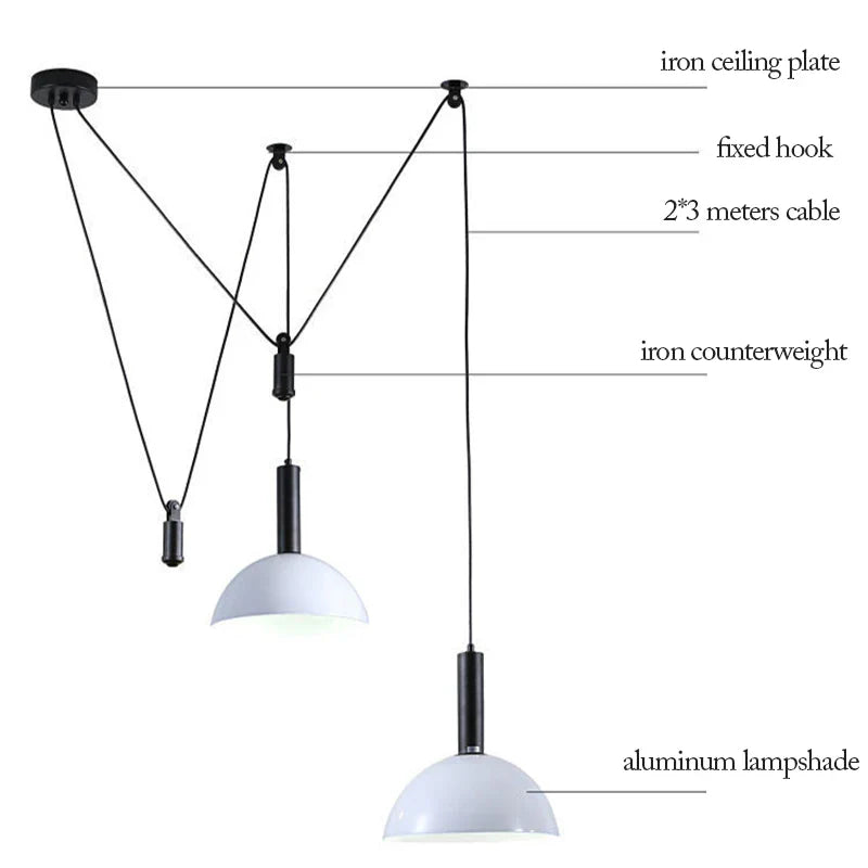 Afralia™ Nordic Pulley LED Pendant Lights for Dining Room Kitchen Island
