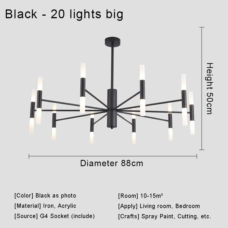 Afralia™ Nordic Design Living Room Chandelier LED Light Fixture for Kitchen Bedroom Dining Decor