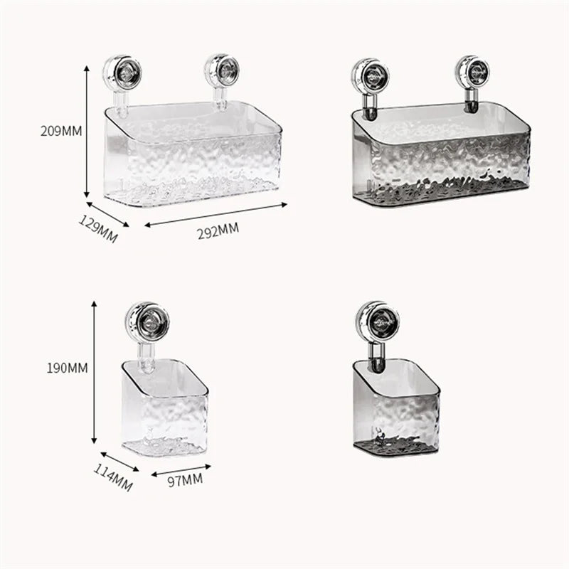 Afralia™ Bathroom Shelf Suction Cup Storage Rack - Wall Mounted Draining Basket