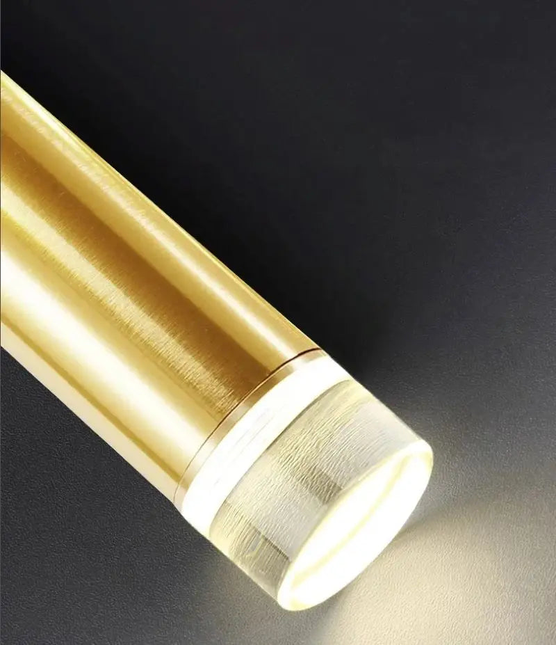 Afralia™ Crystal Chandelier: Luxury Gold Black Linear Ceiling Light for Living Room
