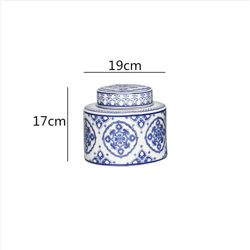 Afralia™ Chinese Retro Ceramics Golden Vase with Cover for Home Décor and Organization