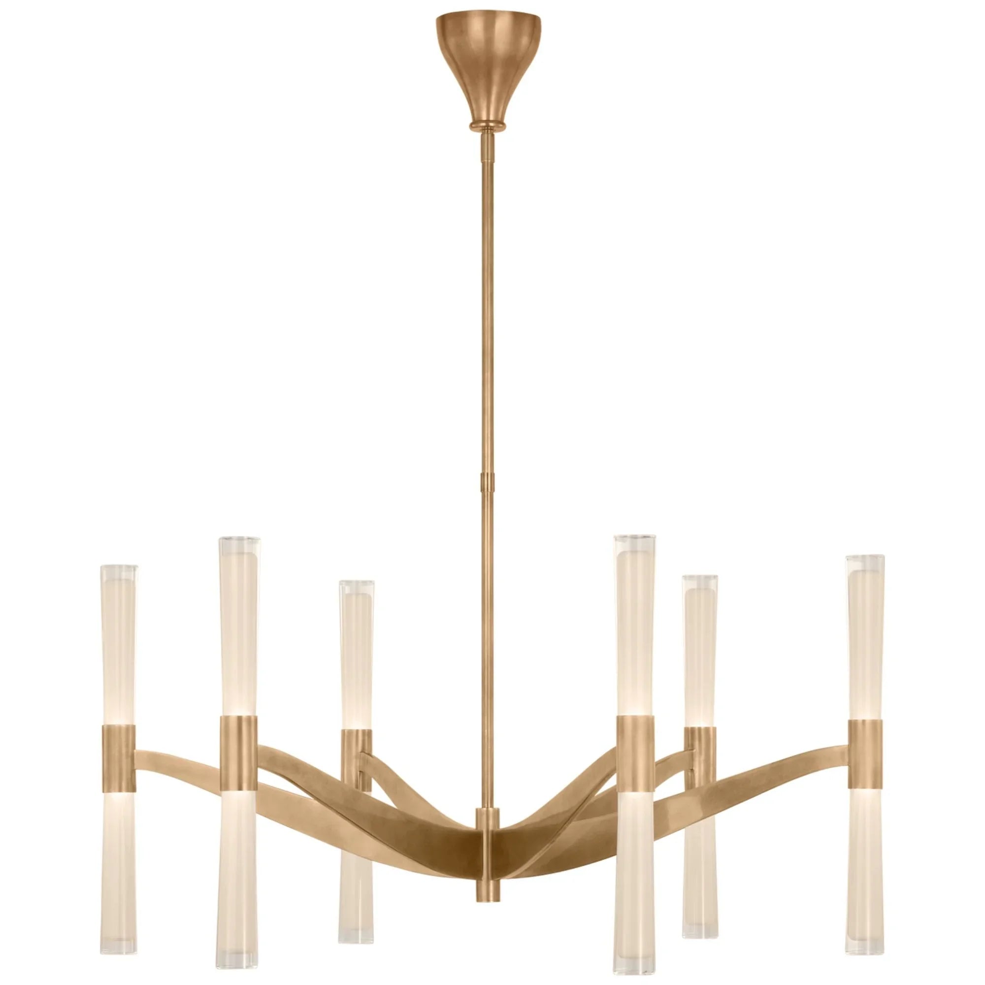 Afralia™ LED Brass Glass Chandelier | Modern Luxury Dining Room Ceiling Light