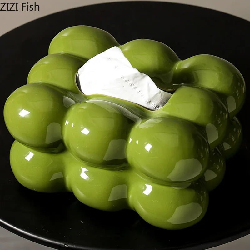 Afralia™ Cotton Candy Tissue Box Dining Table Holder - Removable Paper Towel Case