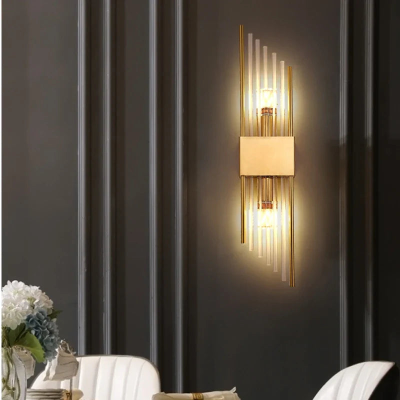 Afralia™ Modern Glass Wall Light for Living Room TV Background with E14 G9 Bulb