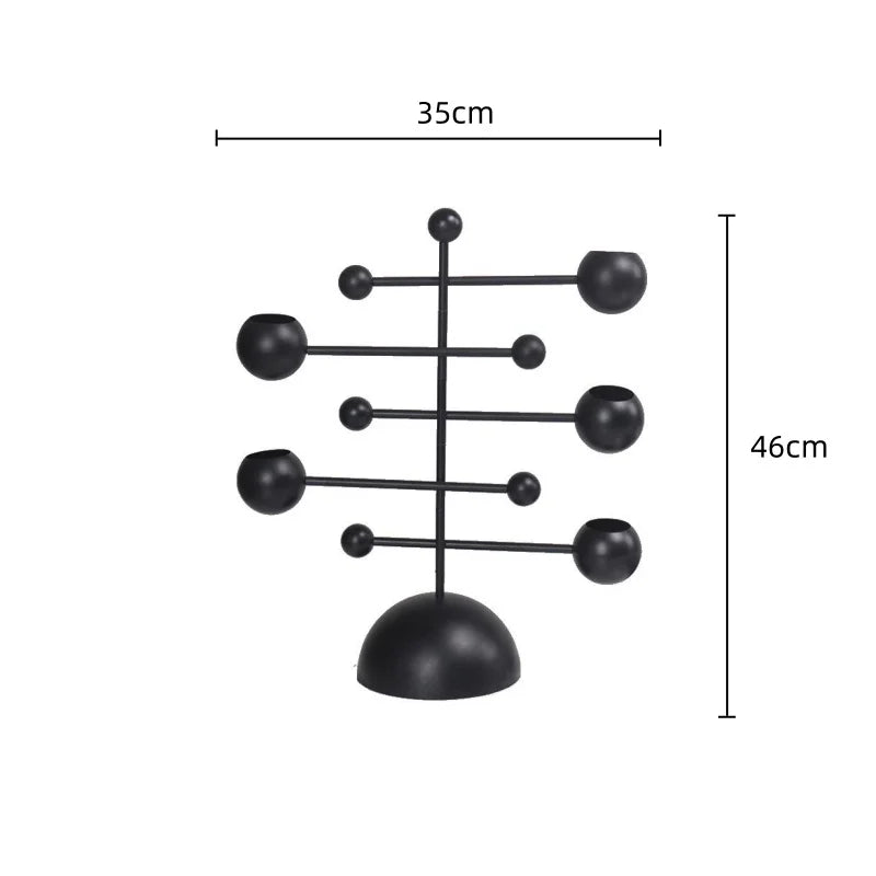 Afralia™ Geometric Rotate Candle Holder Black Candelabrum for Home Decor