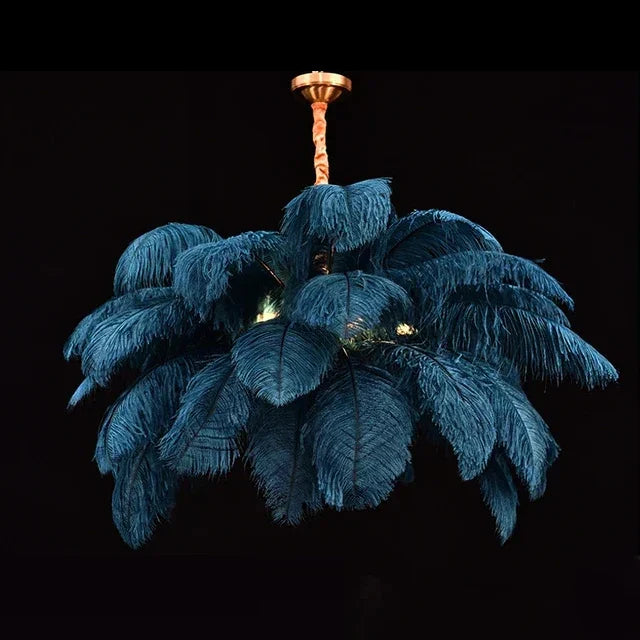 Afralia™ Scandinavian Designer Floral Feather LED Chandelier for Bedroom and Dining Room