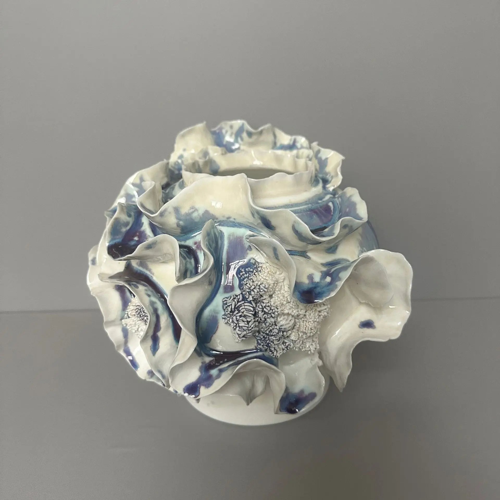 Afralia™ Handmade Porcelain Fold Pattern Vase - Home Decoration & Floral Arrangement