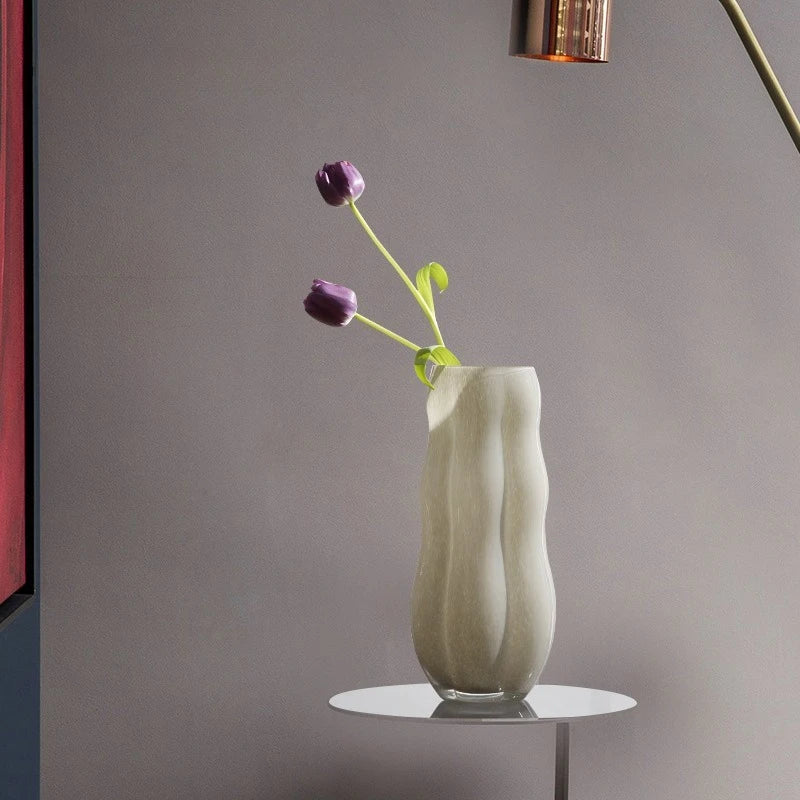 Afralia™ Wavy Glass Vase for Flowers and Hydroponics