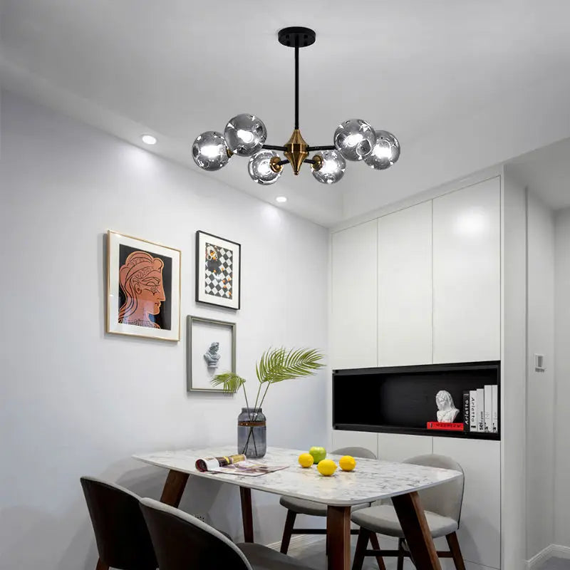 Afralia™ Nordic Glass Ball LED Chandeliers for Home Indoor Decor and Ceiling Lamps